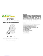 Audio Unlimited SPK-ROCK4 Manuel Du Propriétaire
