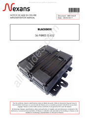 Nexans BLACKBOX 36FO G652 Notice De Mise En Oeuvre