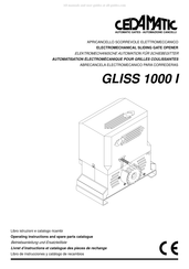 cedamatic GLISS 1000 I Livret D'instructions