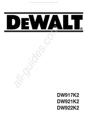 DeWalt DW922K2 Mode D'emploi