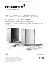 Comunello Automation CONDOR 220 Instructions D'utilisation Et D'installation