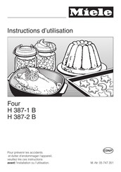 Miele H 387-2 B Instructions D'utilisation