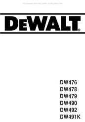 DeWalt DW479 Mode D'emploi
