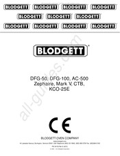 Blodgett DFG-100 Manuel D'installation Et D'utilisation