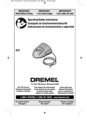 Dremel 876 Consignes De Fonctionnement/Sécurité