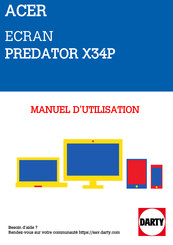Acer X34 Guide Utilisateur