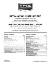 Maytag Commercial Laundry MDE18MNAY Instructions D'installation