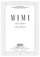 Gessi Mimi 36515 Instructions D'installation