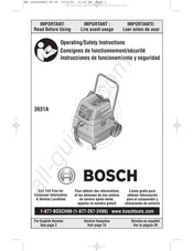 Bosch 3931A Consignes De Fonctionnement/Sécurité