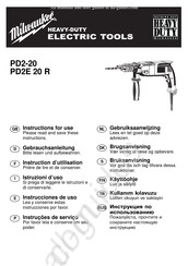 Milwaukee PD2-20 Instructions D'utilisation