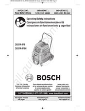 Bosch 3931A-PB Consignes De Fonctionnement/Sécurité