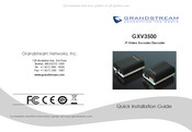 Grandstream GXV3500 Guide D'installation Rapide