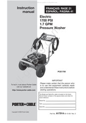Porter Cable PCE1700 Mode D'emploi