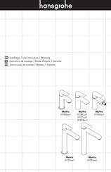Hansgrohe Metris 31088 1 Série Instructions De Montage / Mode D'emploi / Garantie