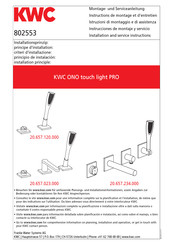 Kwc ONO touch light PRO 20.657.120.000 Instructions De Montage Et D'entretien