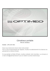 OPTIMEO OPC-A01-050 Manuel Utilisateur