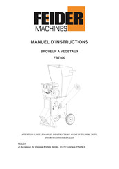 FEIDER Machines FBT400 Manuel D'instructions