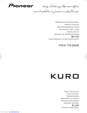 Pioneer KURO PDK-TS36B Mode D'emploi