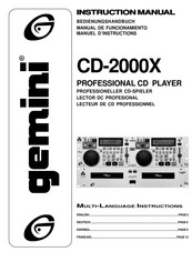 Gemini CD-2000X Manuel D'instructions