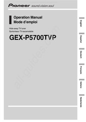 Pioneer GEX-P5700TVP Mode D'emploi