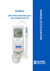 Hanna Instruments HI 99111 Manuel D'utilisation