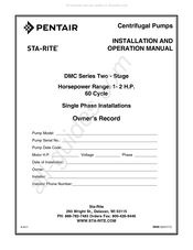 Pentair Sta-Rite DMC-2-200-3 Notice D'installation Et D'utilisation