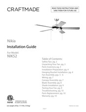 Craftmade Nikia Guide D'installation