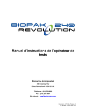 Neutronics BIOPAK 240 REVOLUTION Manuel D'instructions