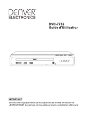 Denver Electronics DVD-7762 Guide D'utilisation