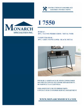 Monarch Specialties I 7550 Instructions D'assemblage