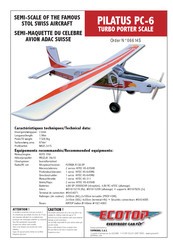 Topmodel ECOTOP SCALE Pilatus PC-6 Turbo Porter ARF Mode D'emploi