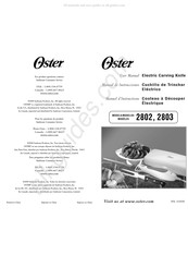 Oster 2803 Manuel D'instructions