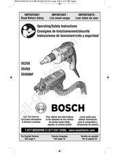Bosch SG450 Consignes De Fonctionnement/Sécurité