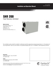 SystemAir fantech SHR 200 Manuel D'installation