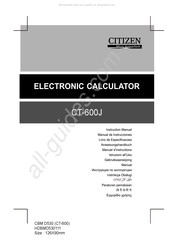Citizen CT-600J Mode D'emploi