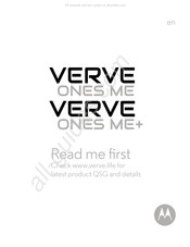 Motorola VERVE ONES ME+ Mode D'emploi