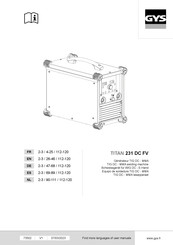 GYS TITAN 231 DC FV Guide D'utilisation