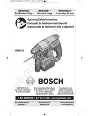 Bosch RHH181 Consignes De Fonctionnement/Sécurité