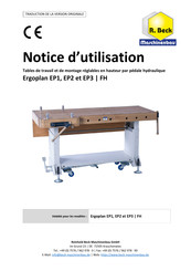 R. Beck Maschinenbau Ergoplan EP3/FH Notice D'utilisation