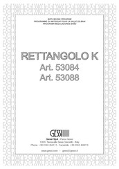 Gessi RETTANGOLO K 53088 Instructions D'installation