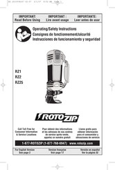 RotoZip RZ1 Consignes De Fonctionnement/Sécurité