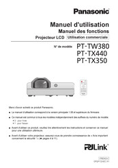 Panasonic PT-TW380 Manuel D'utilisation