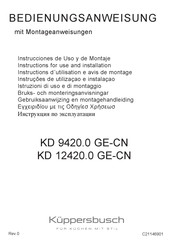 KÜPPERBUSCH KD 9420.0 GE-CN Instructions D'utilisation Et Avis De Montage