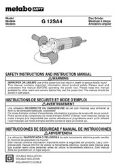 Metabo HPT G 12SA4 Instructions De Sécurité Et Mode D'emploi