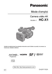 Panasonic HC-X1 Mode D'emploi
