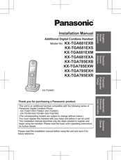 Panasonic KX-TGA785EXB Manuel D'installation