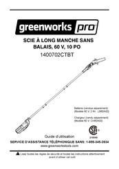 GreenWorks Pro 1400702CTBT Guide D'utilisation