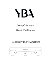 YBA Genesis PRE5 Livret D'utilisation