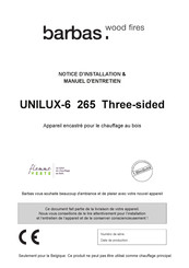 barbas UNILUX-6 265 Three-sided Notice D'installation & Manuel D'entretien
