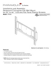 PEERLESS PARAMOUNT PF640 Installation Et Montage